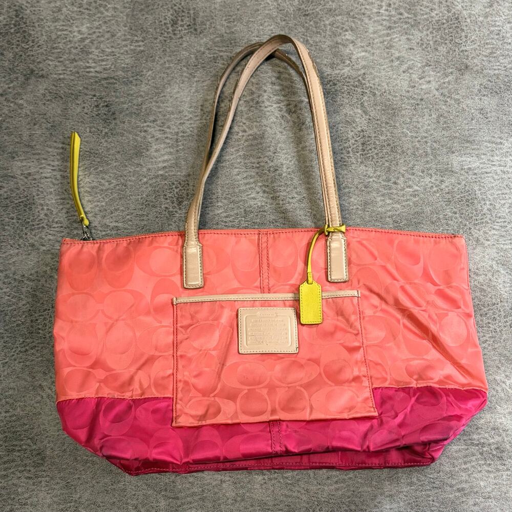 Coach Signature Monogram Two Toned Tote